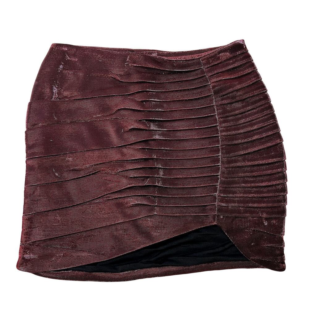 Bondi Red Gathered Mini Skirt